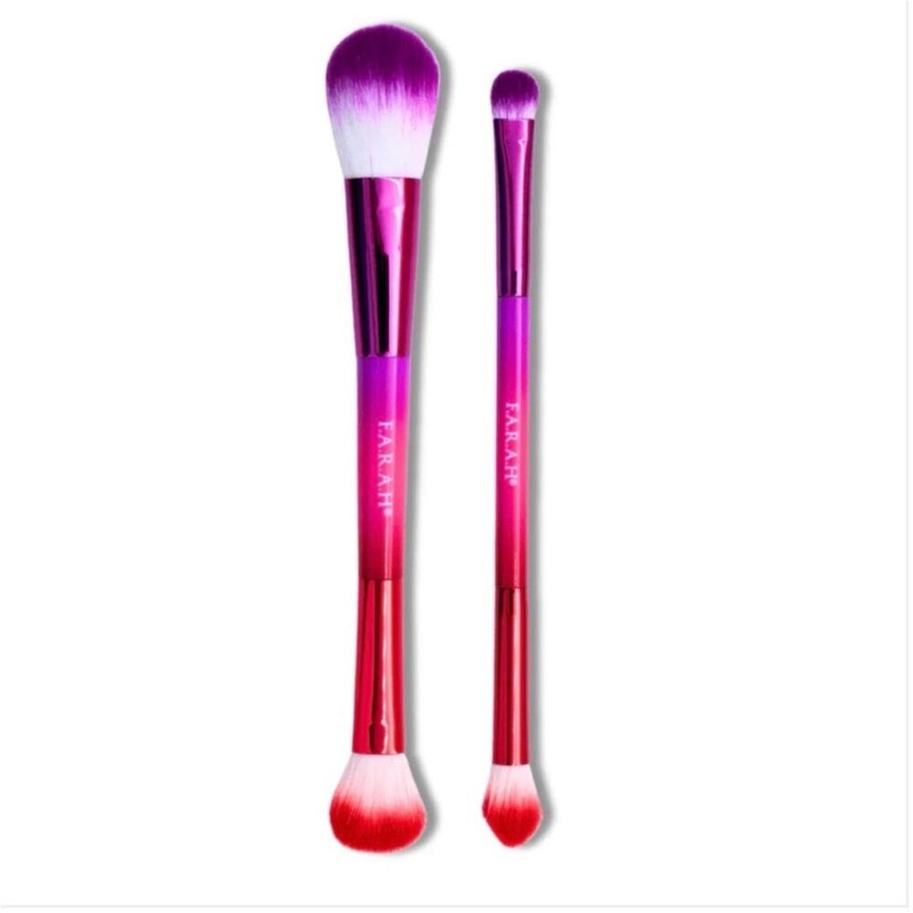 F.A.R.A.H. Blush & Highlight, Shade & Blend Set of 2 Makeuo Brush Set, MSRP $34